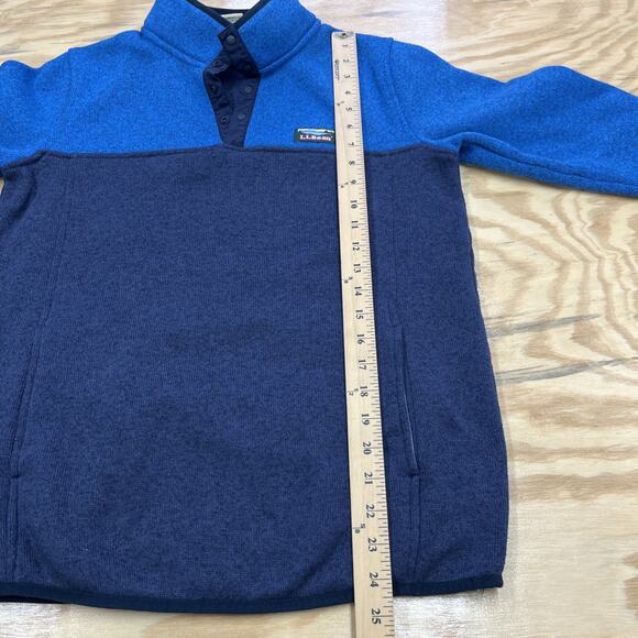 L.L. Bean 1/4 Snap Sweater Fleece Pullover Youth Size XL 18 Blue Outdoors Nature - Picture 11 of 12